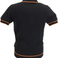 Trojan Records Mens Black Textured Knitted Polo Shirt