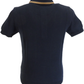 Ska & Soul Mens Navy Blue Striped Knitted Polo Shirts