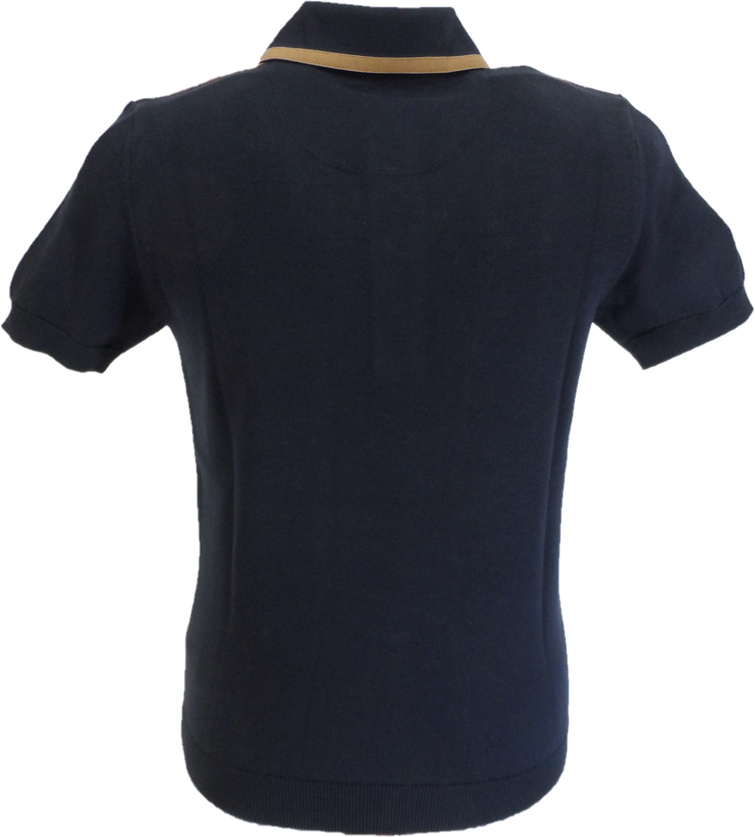 قمصان بولو محبوكة مخططة باللون الأزرق الداكن للرجال من Ska & Soul