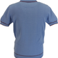 Trojan Records Mens Sky Blue Textured Knitted Polo Shirt