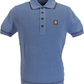 Trojan Records Herren-Poloshirt aus himmelblauem, strukturiertem Strick