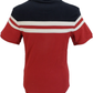Trojan Mens Red Striped 100% Cotton Peach T-Shirt