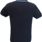 Marineblaues, gestricktes Herren-Poloshirt mit rautenförmigem Reißverschluss Trojan Records