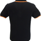 Trojan Records Mens Black Diamond Zipped Knitted Polo Shirt