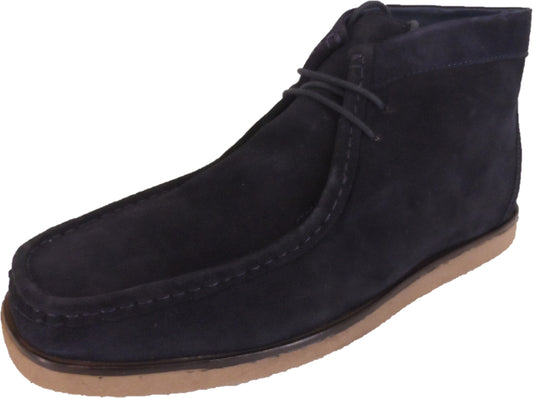 Roamers Mens Retro Navy Walibee Style Real Suede Boots