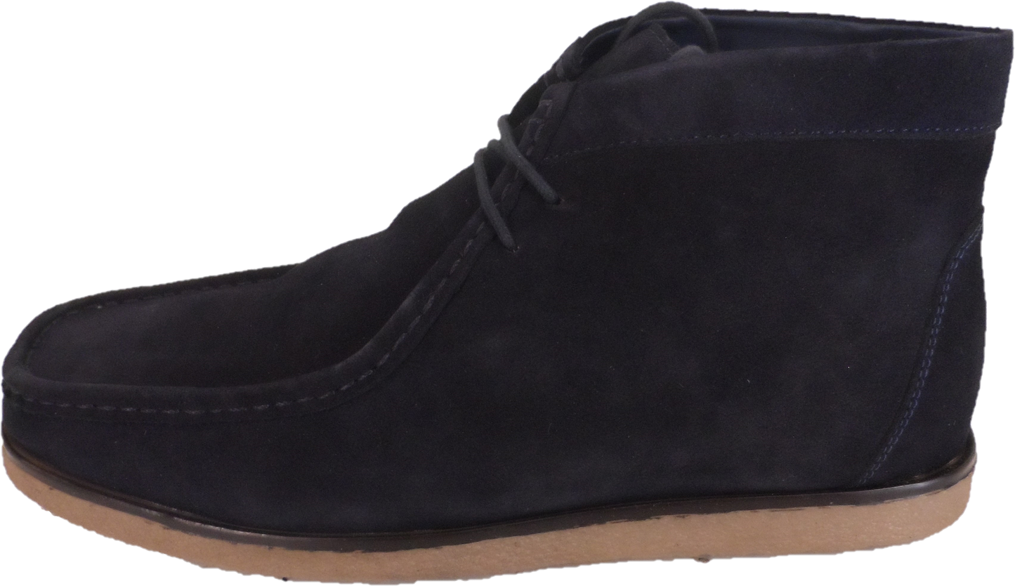Roamers Mens Retro Navy Walibee Style Real Suede Boots