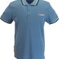 Lambretta Azure Blue/White/Navy/Deep Lake Retro Target Logo 100% Cotton Polo Shirts