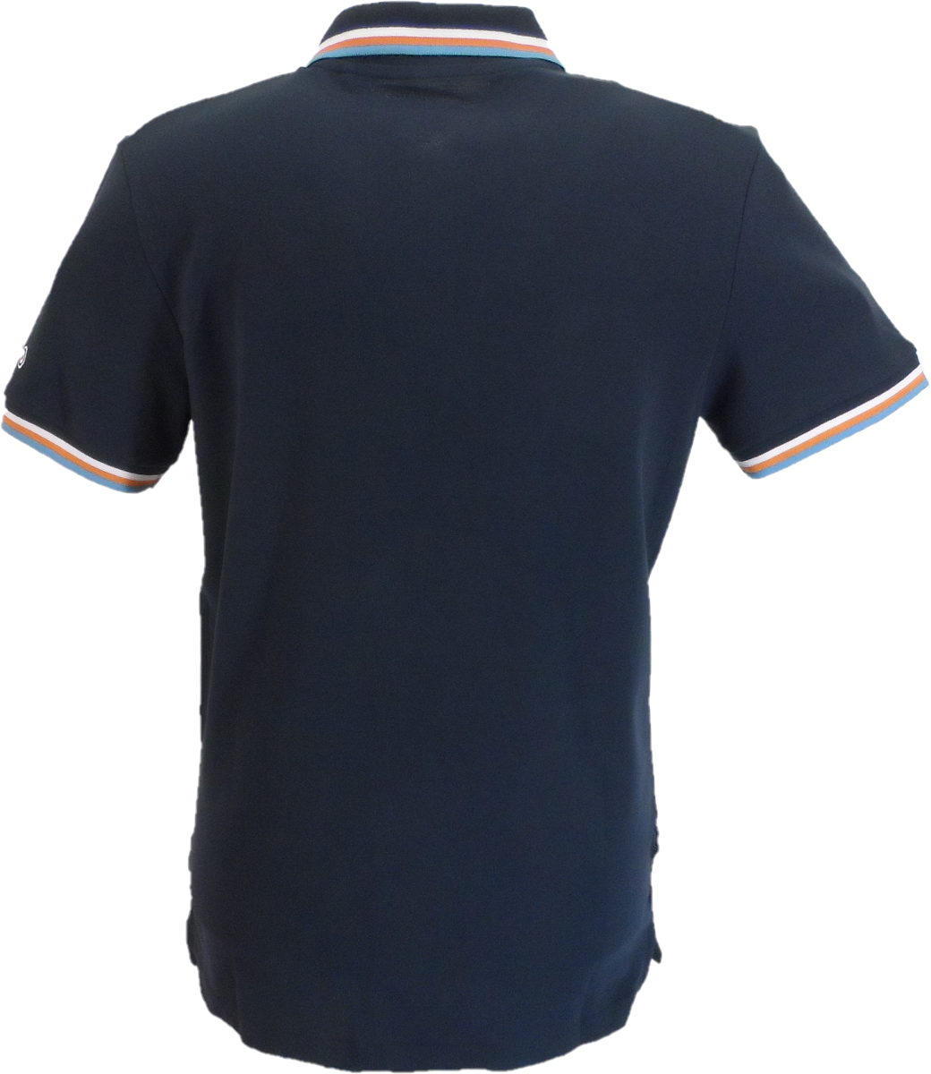 Lambretta Navy/White/Orange/Azure Retro Target Logo 100% Cotton Polo Shirts