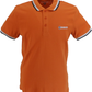 Lambrettaオレンジ/ホワイト/グレー/ネイビー レトロターゲットロゴ 綿100% ポロシャツ
