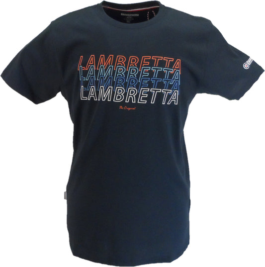Lambretta Mens Navy Blue  Logo 100% Cotton T-Shirt
