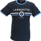 Lambretta Navy Blue Retro Striped Target Ringer T-Shirt