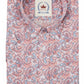 Relco Herren-Hemd mit Knöpfen im Retro-Mod-Stil, rot und blau, Paisleymuster, kurzärmelig
