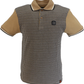 Trojan Mens Camel Brown Geometric Pattern Polo Shirt