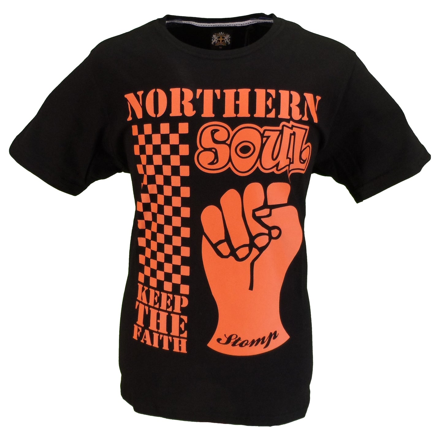 Stomp Clothing Tøj Sort Northern Soul Fist T-Shirt I 100% Bomuld