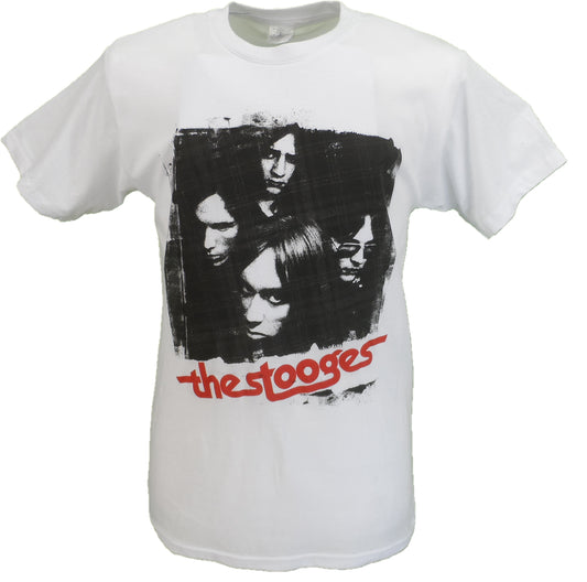 Herre hvid officiel Iggy and the Stooges Four Faces T-shirt