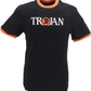 Trojan records camiseta negra con logo de casco clásico 100% algodón