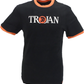 Trojan Black Classic Helmet Logo 100% Cotton T-Shirt