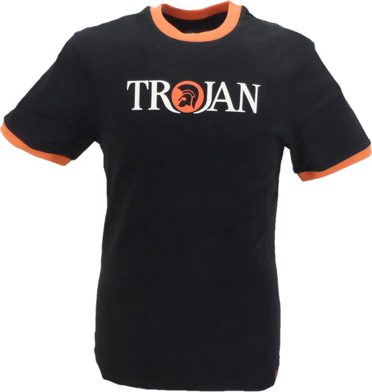 Trojan Black Classic Helmet Logo 100% Cotton T-Shirt