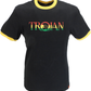 Trojan records メンズ ブラック ラスタ ロゴ コットン 100% ピーチ T シャツ