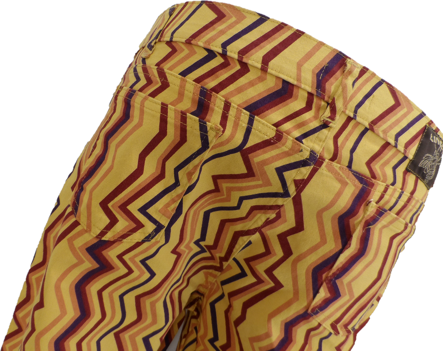 Run & Fly Mens Vintage 60s 70s ZigZag Bell Bottom Super Flares