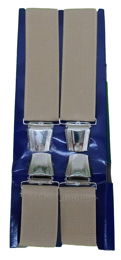 Mens 35mm 1 1/2 Inch Wide Plain Adjustable Elasticated Braces