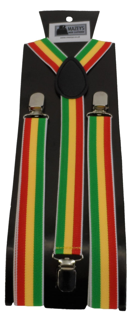 Mazeys Mens 1 Inch Rasta Braces