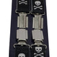 Mazeys Mens Made in England One Inch 25mm Black Skull Braces