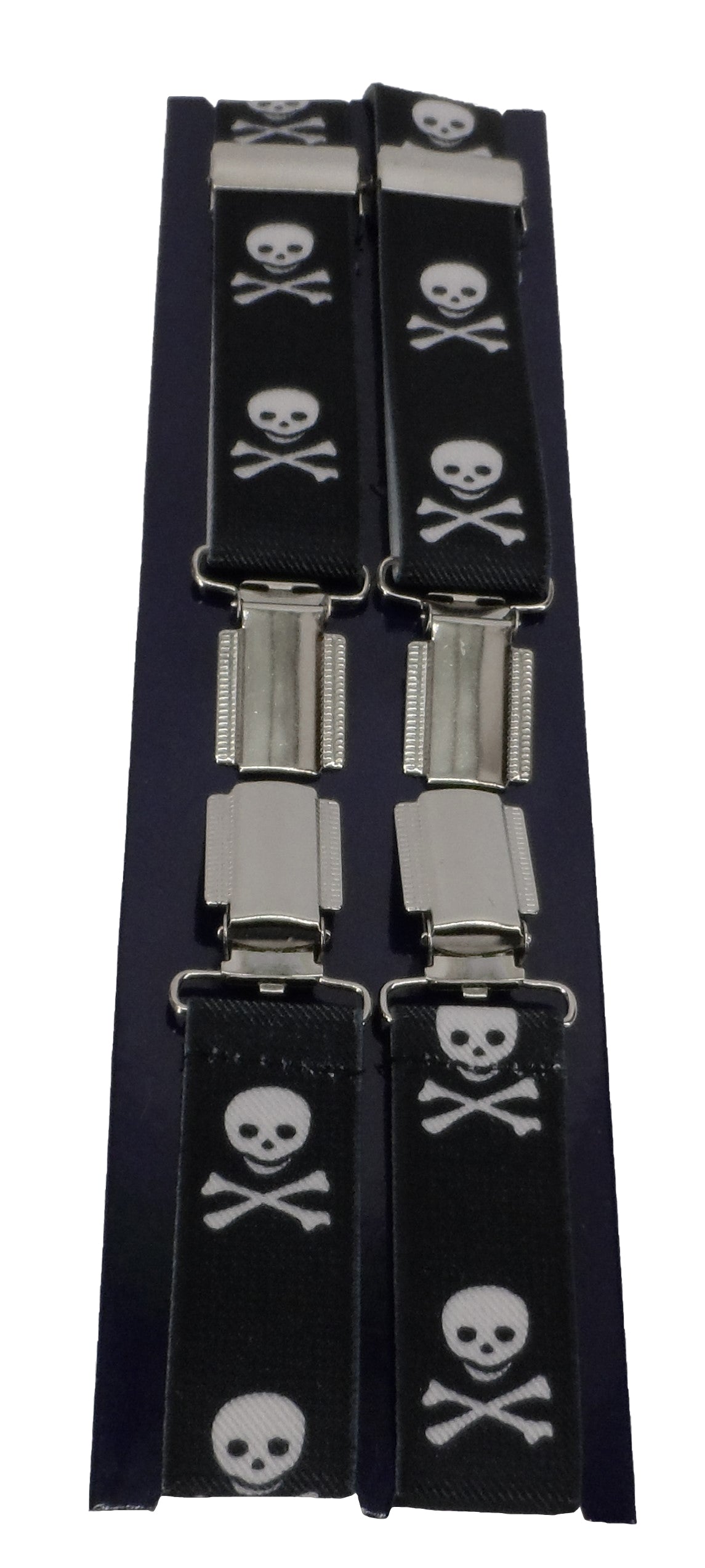 Mazeys Mens Made in England One Inch 25mm Black Skull Braces
