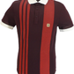 Gabicci Vintage Herren-Retro-Poloshirt mit roten Streifen in Rioja-Optik