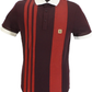 Gabicci Vintage polo rétro à rayures rouges rioja pour homme