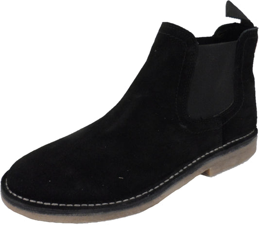 Schwarze Chelsea-Wüstenstiefel aus echtem Wildleder Hush Puppies für Herren