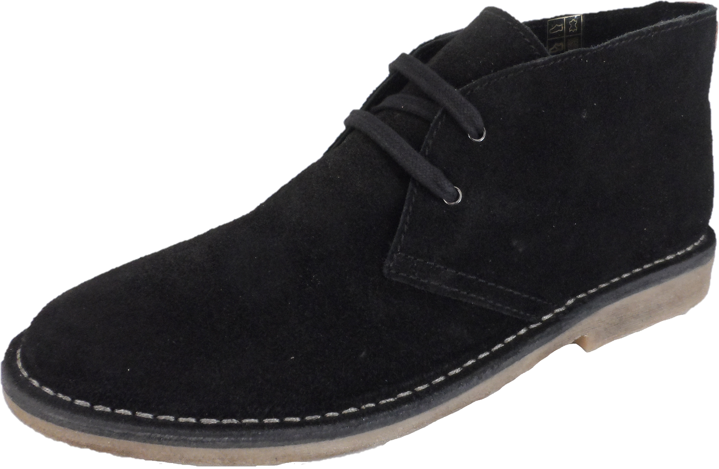 Hush Puppies Mens Black 2 Eyelet Real Suede Desert Boots