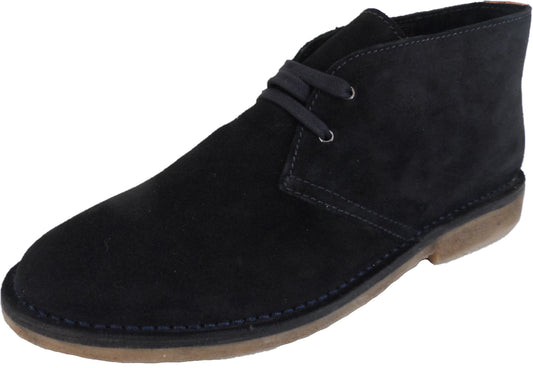 Botas safari de gamuza auténtica con 2 ojales en color azul marino para hombre Hush Puppies