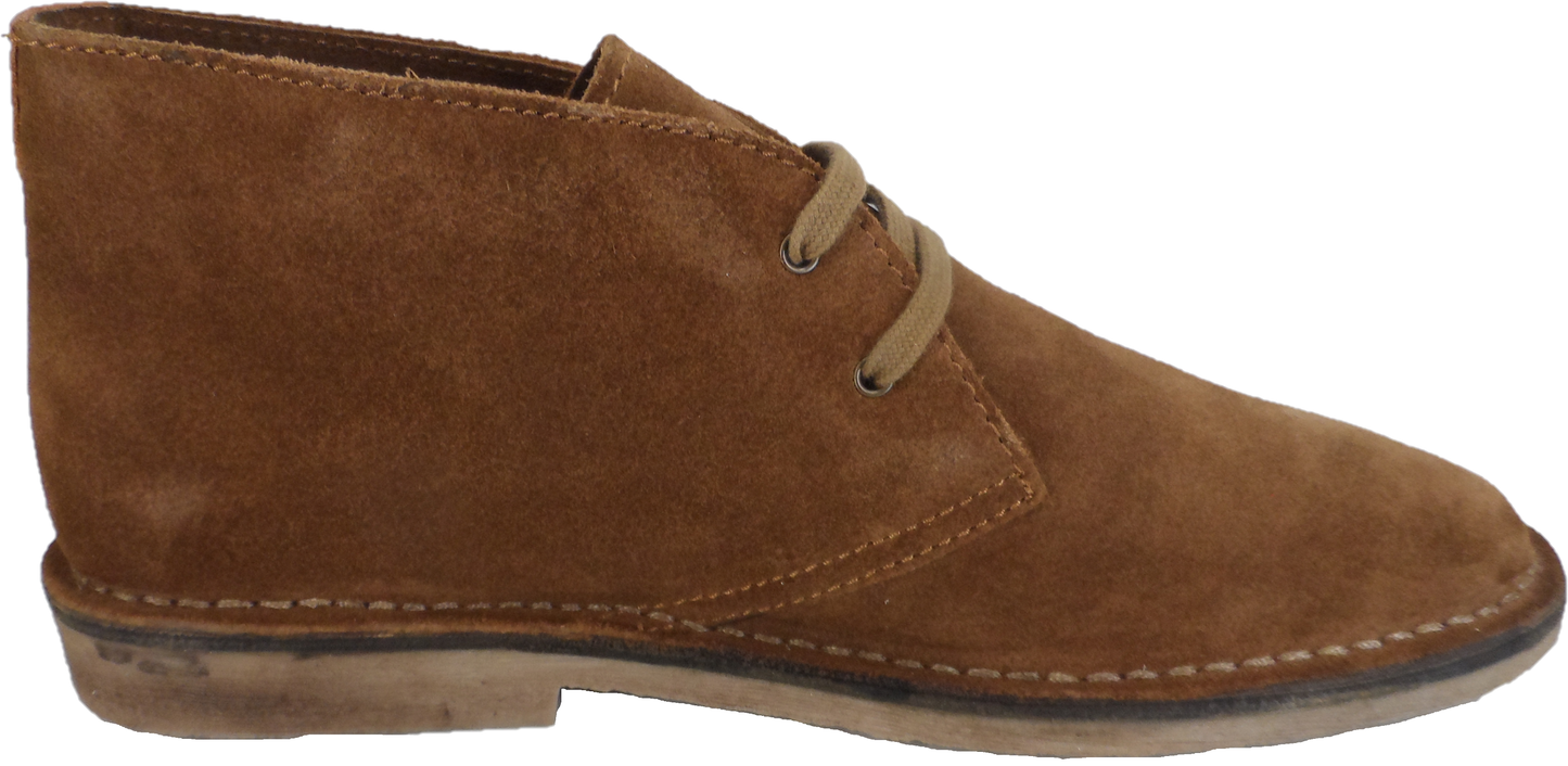 Hush Puppies Mens Tan 2 Eyelet Real Suede Desert Boots