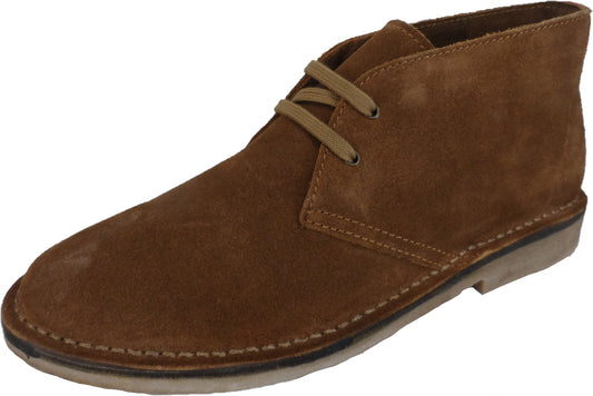 Hush Puppies Mens Tan 2 Eyelet Real Suede Desert Boots