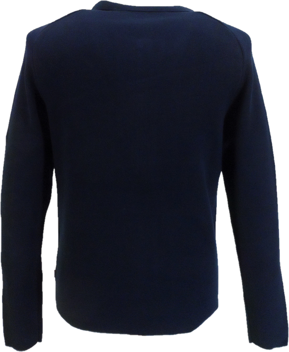 Cardigan zippé en tricot pour homme Merc Ripon marine