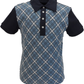 Ska & Soul Blue Argyle Jacquard Panel Polo Shirt