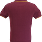Trojan Records Mens Port Red Zipped Knitted Polo Shirt
