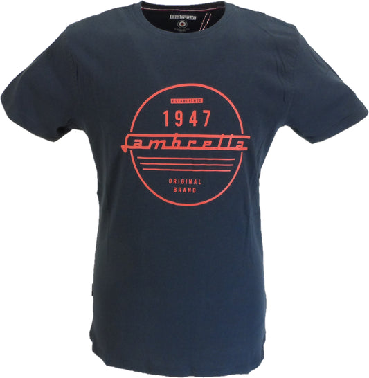 Lambrettaメンズ ネイビー ブルー 1947 年に設立されたレトロな T シャツ