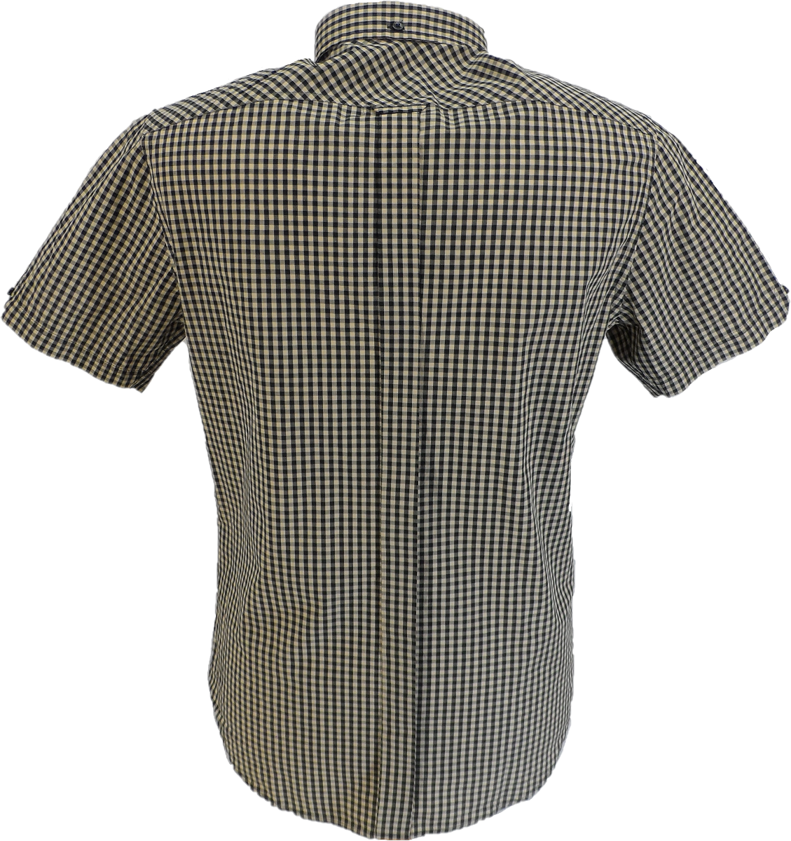 Ben Sherman Mens Black Gingham Check Short Sleeved Shirts …