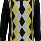 Gabicci Vintage Herre Argyle Sort Strikket Polo