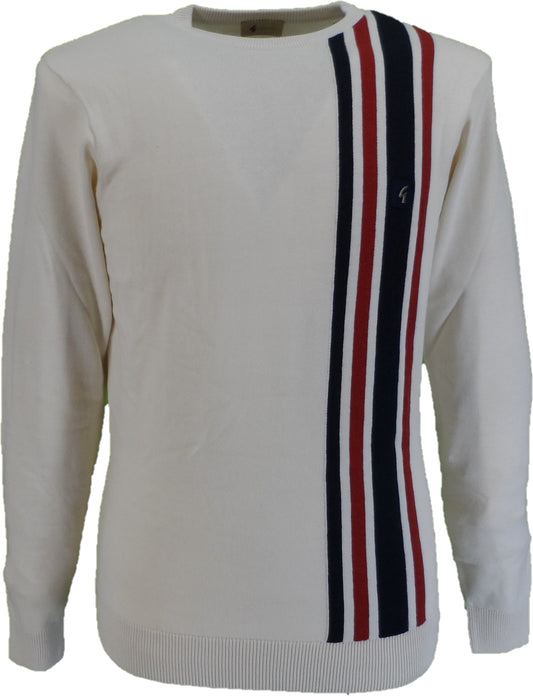 Gabicci Vintage jersey de carreras color crema para hombre