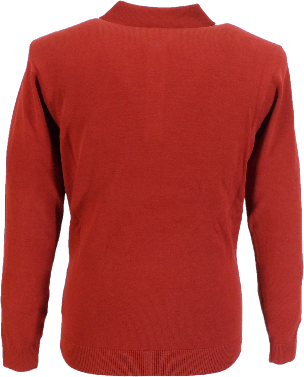 Gabicci Vintage rosso olivio searle polo tricoté à rayures multiples