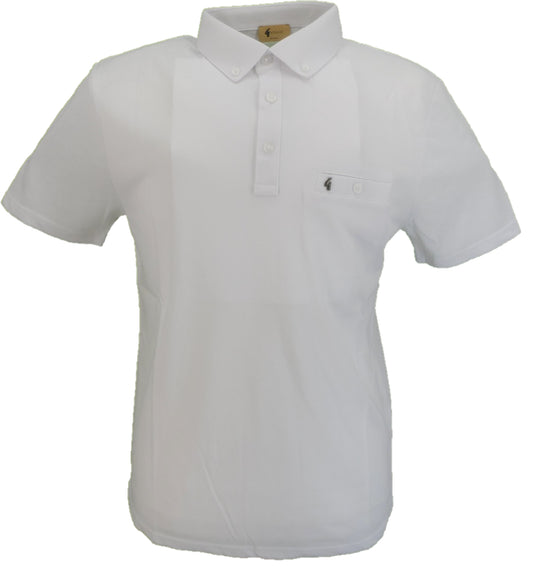 Gabicci Vintage weißes klassisches Herren-Poloshirt