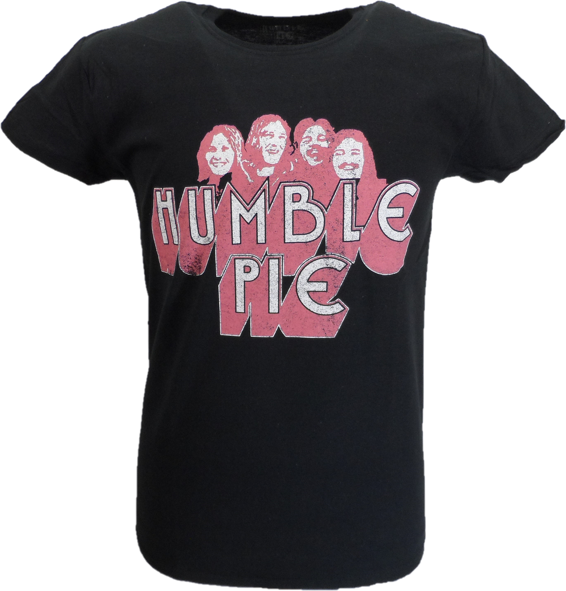 Mens Black Official Humble Pie Live 73 Poster T Shirt
