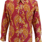 Dunkelrotes psychedelisches Paisley-Hemd für Herren im Stil der 70er Jahre
