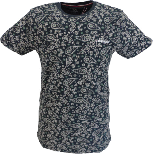 Lambretta Mens Navy Blue Paisley T-Shirt