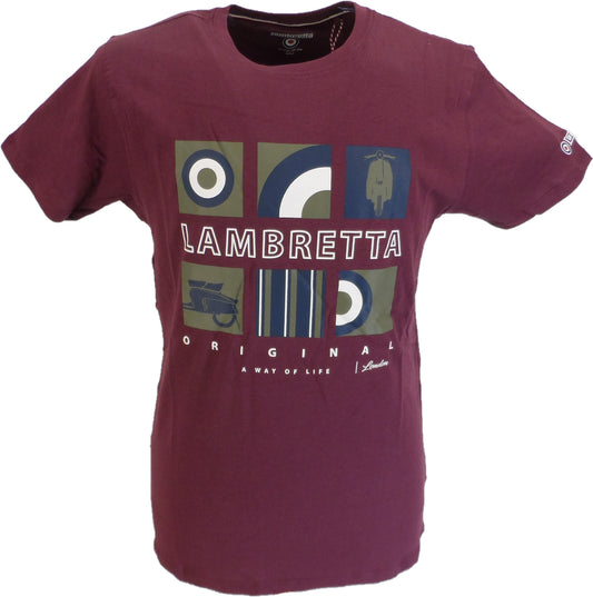 Lambretta Herren-Retro-T-Shirt mit Trauben-Lila-Box-Symbol