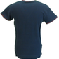 Lambretta Navy Blue England 100% Cotton Tipped Pique Retro T Shirt