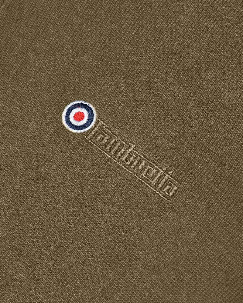 Lambretta Mens Lichen Green Tipped Collar Knitted Polo Shirt